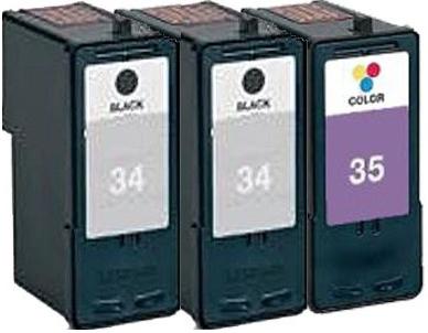 2 x Lexmark 34 (18C0034e) & 1 x 35 (18C0035e) High Capacity Black & Colour Remanufactured Cartridges
